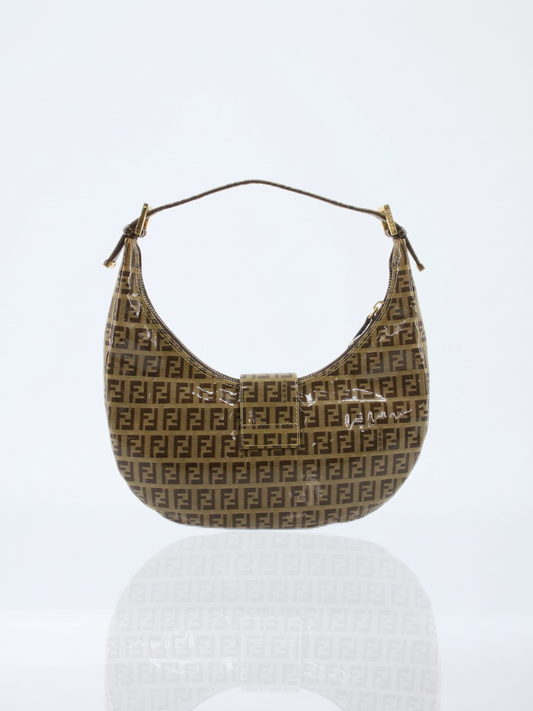 Fendi Zucchino Shoulder Bag / Brown