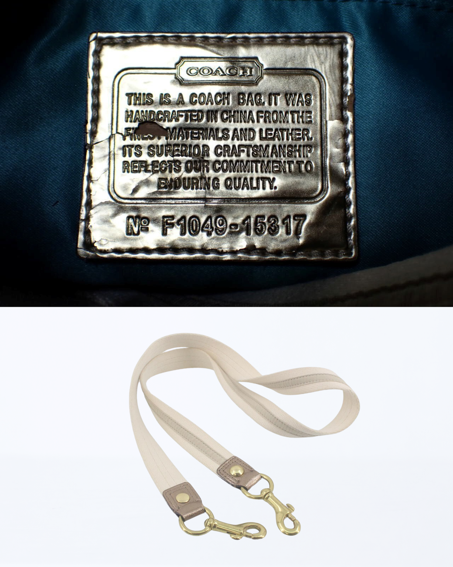 Coach Signature Canvas Shoulder Bag / Gold