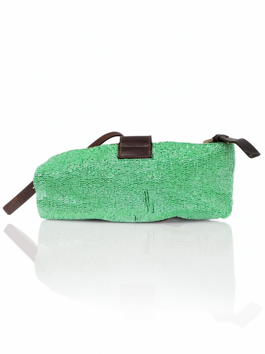 Fendi Beaded Baguette / Pale Jade