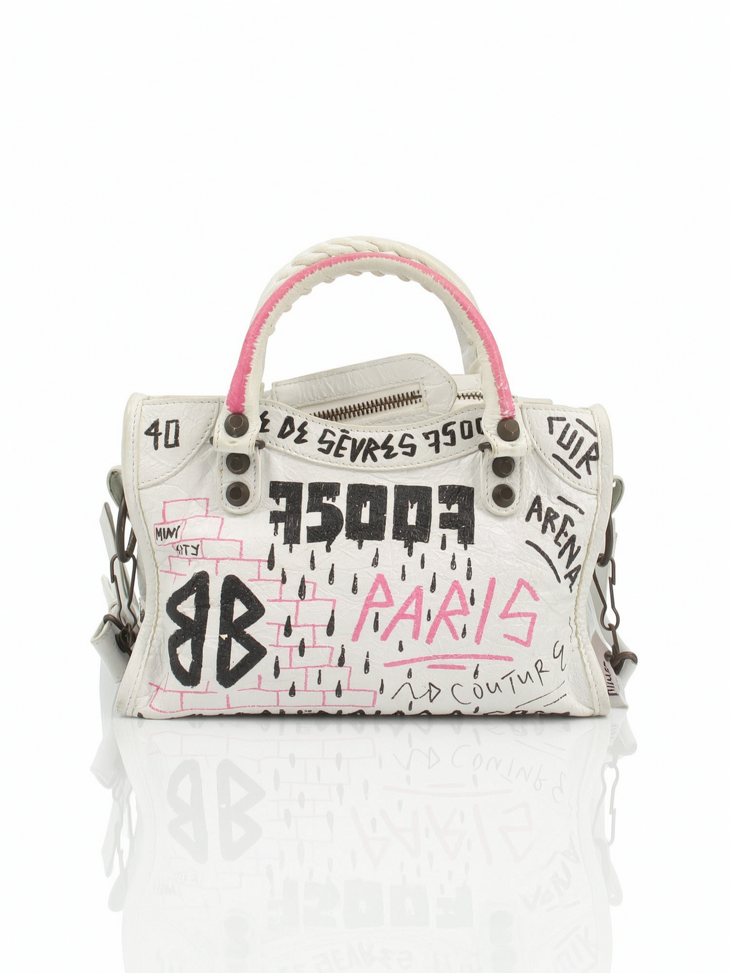 Balenciaga Graffiti Classis City Mini / White