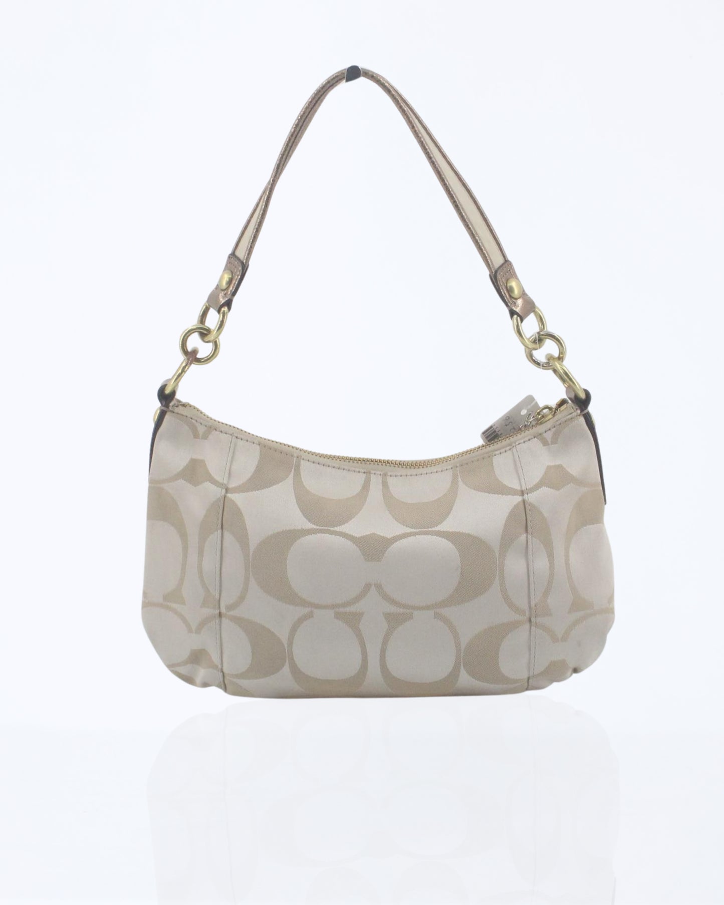 Coach Signature Canvas Shoulder Bag / Gold