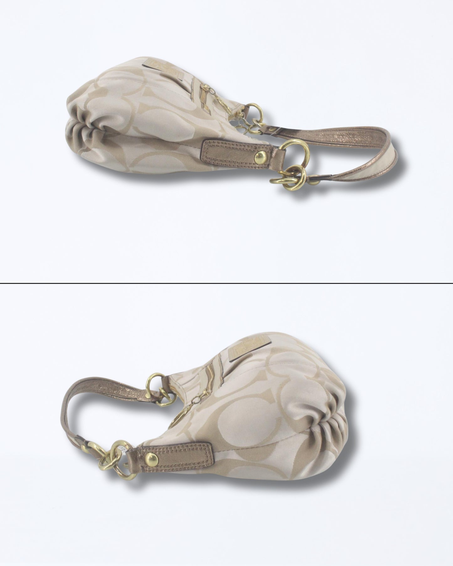 Coach Signature Canvas Shoulder Bag / Gold