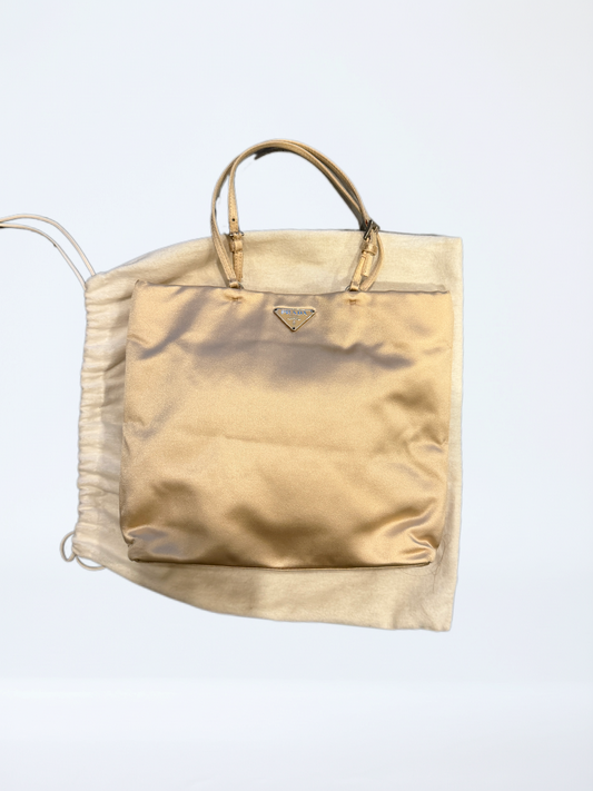 Prada Satin Mini Tote Bag / Beige