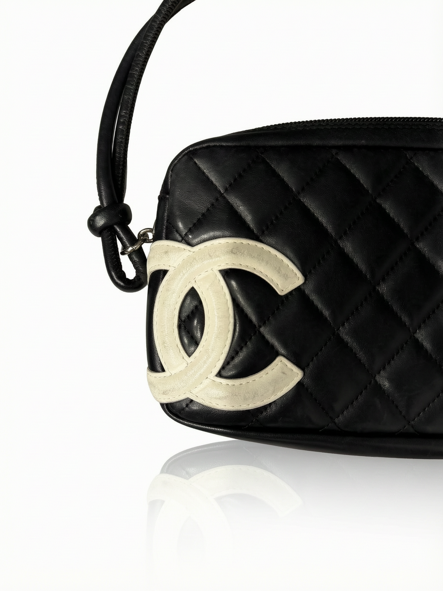 Chanel Vintage Cambon Line Handbag / Black and White
