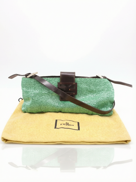 Fendi Beaded Baguette / Pale Jade