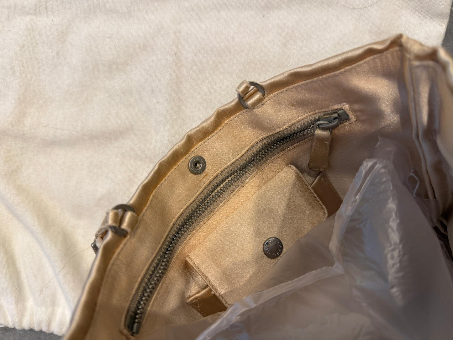 Prada Satin Mini Tote Bag / Beige