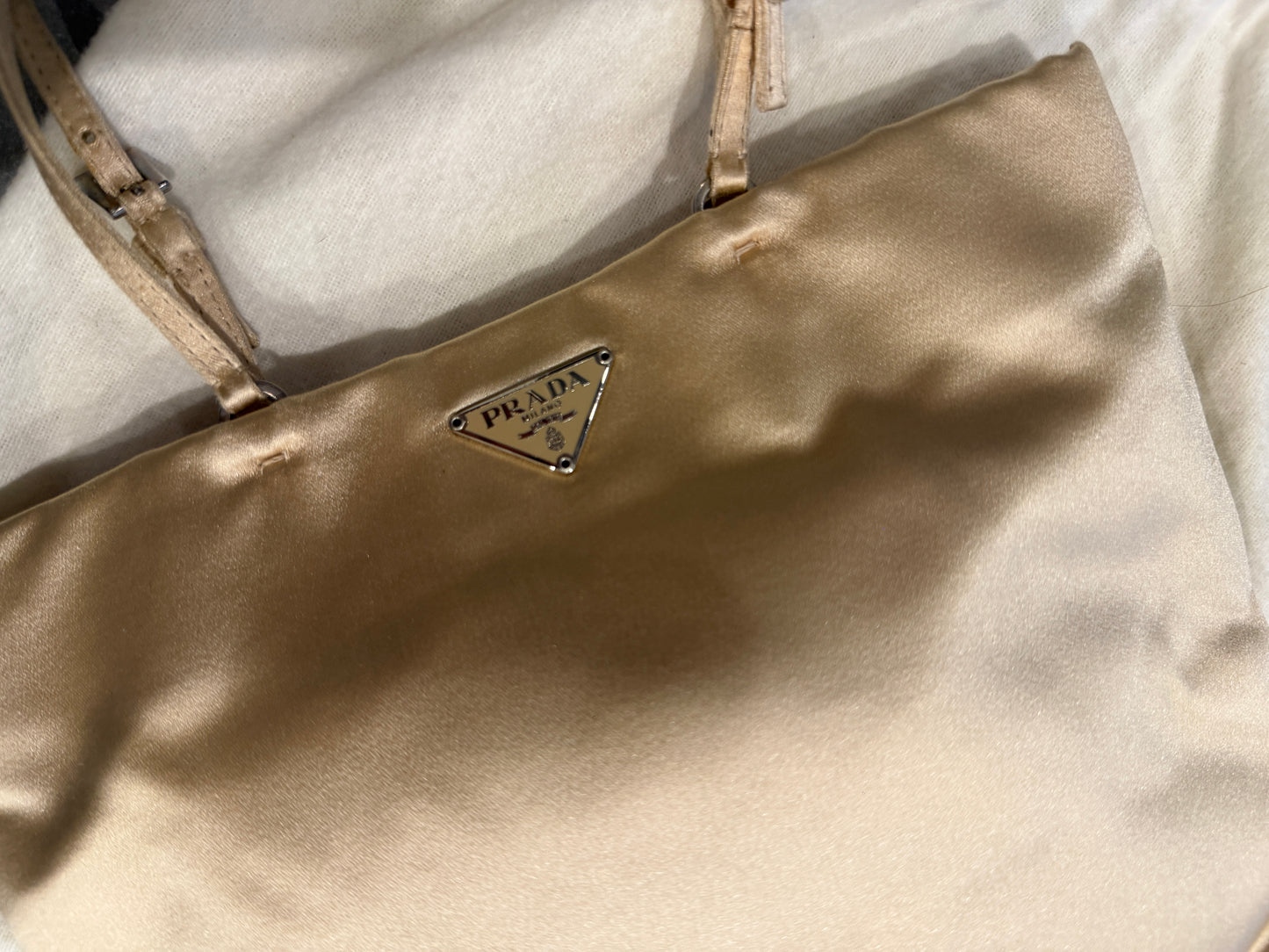 Prada Satin Mini Tote Bag / Beige
