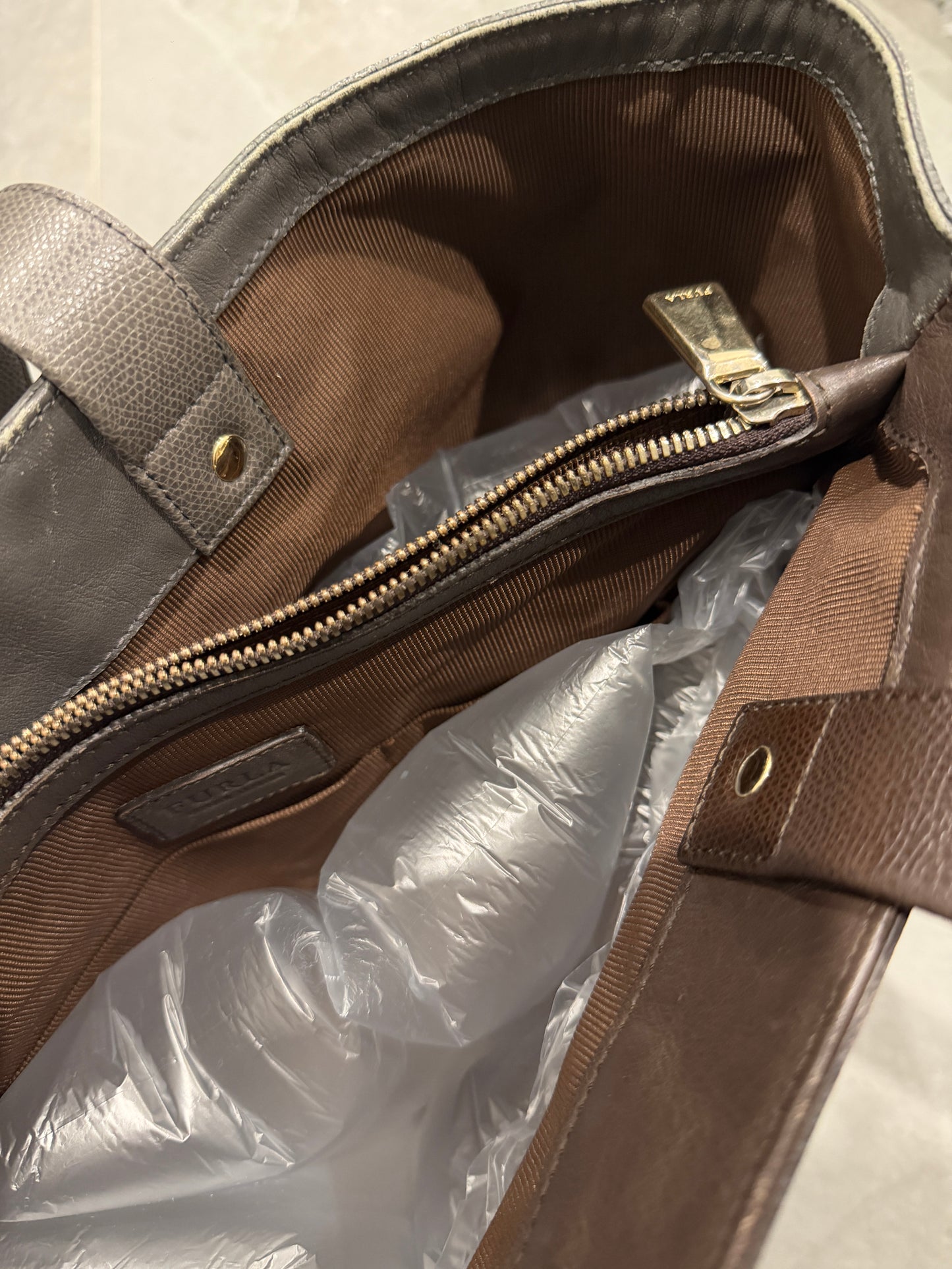 Furla Leather Tote Bag / Brown
