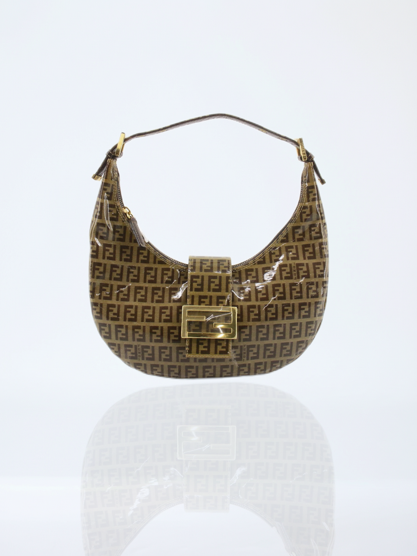 Fendi Zucchino Shoulder Bag / Brown
