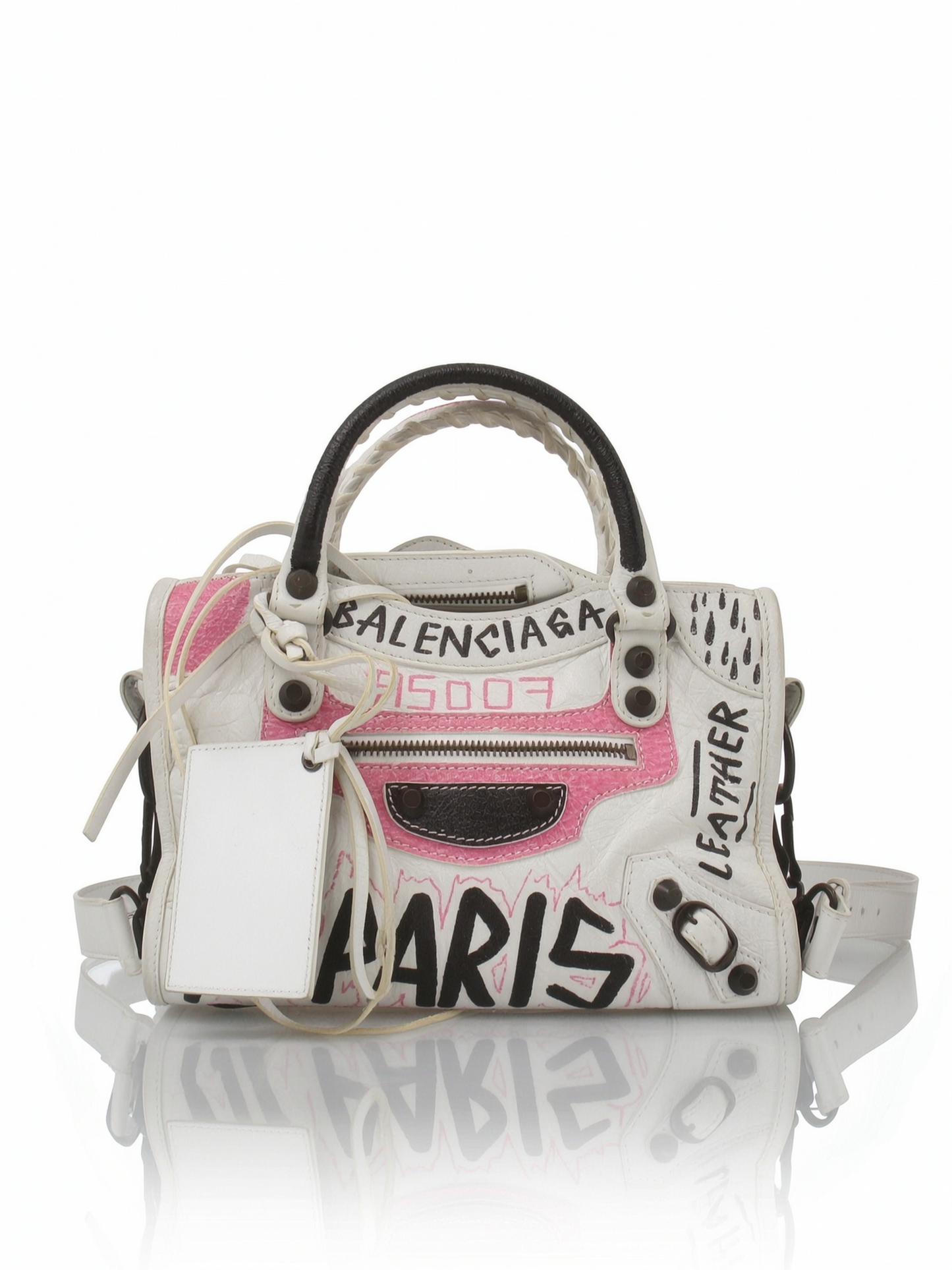 Balenciaga Graffiti Classis City Mini / White